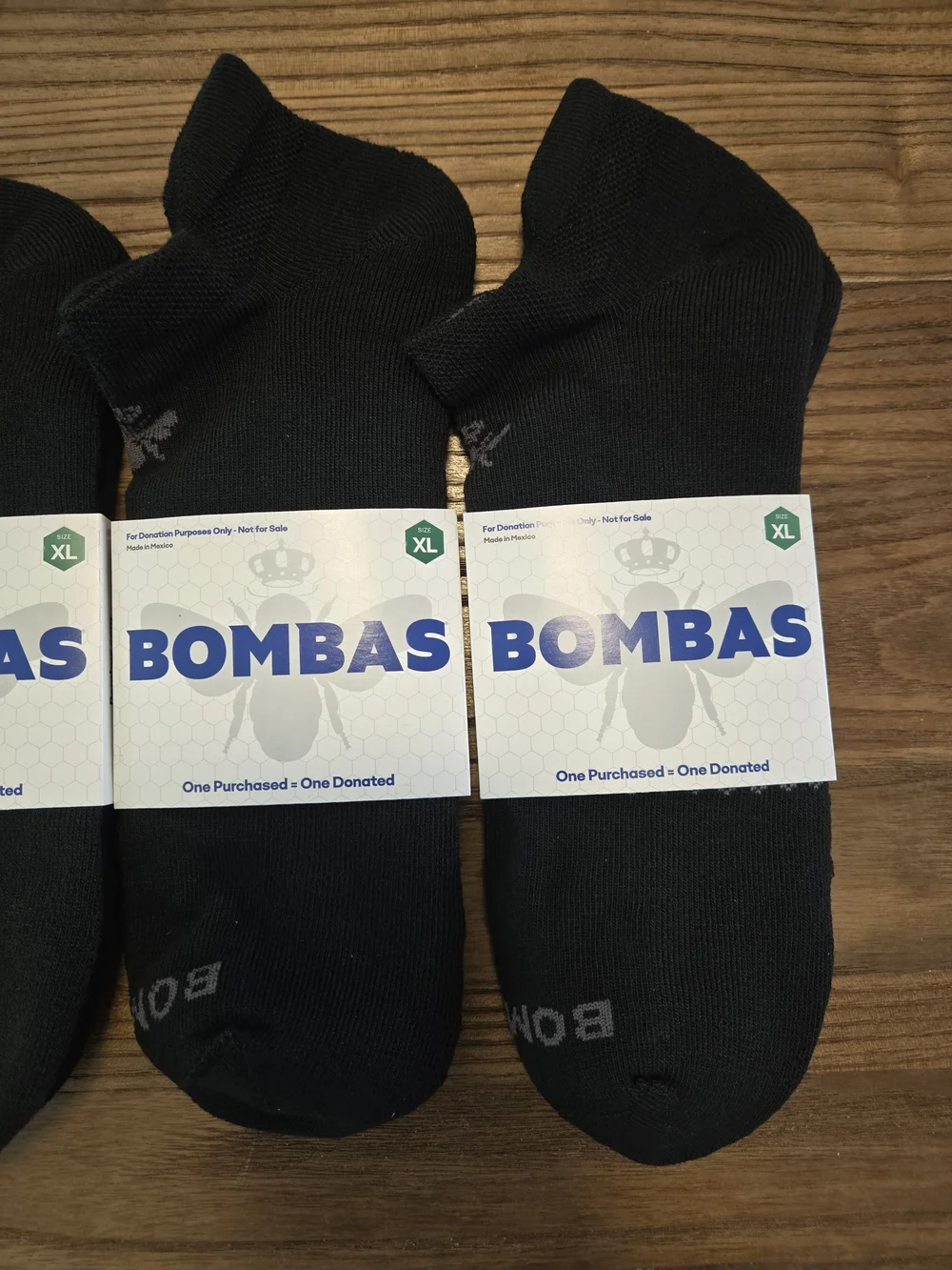 BOMBAS Men's Black Lot of 8 Pairs Low Ankle Socks Size XL Arch Support